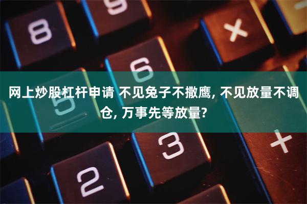 网上炒股杠杆申请 不见兔子不撒鹰, 不见放量不调仓, 万事先等放量?