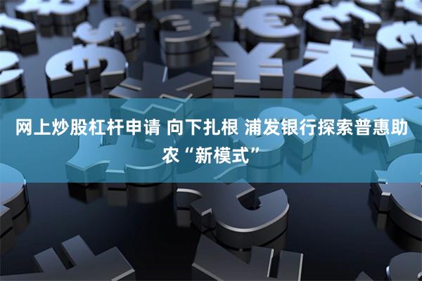 网上炒股杠杆申请 向下扎根 浦发银行探索普惠助农“新模式